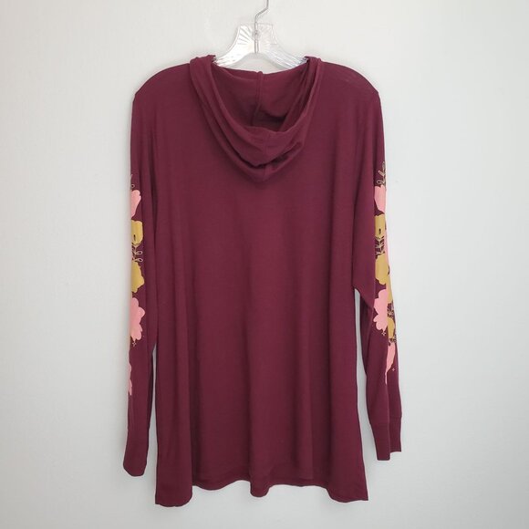 Torrid classic fit maroon long sleeve hooded tee - Picture 14 of 15